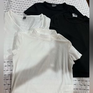 Fitted Black & White Tees